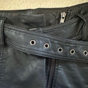 Faux Leather Free People Black Biker Skirt